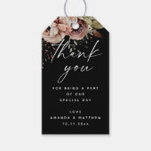 ブラック秋ブロッサム結婚ボホフローラの感謝していユーザ ギフトタグ (正面)