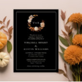 ブラック秋モノグラムの結婚ズ 招待状