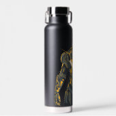 ブラック稲妻イラストレーション ウォーターボトル (正面)