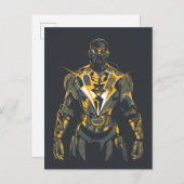 ブラック稲妻イラストレーション ポストカード (正面/裏面)