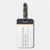 ブラック稲妻イラストレーション ラゲッジタグ (裏面縦)