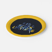 ブラック稲妻ヒーローズグラフィック ペーパープレート (アングル)