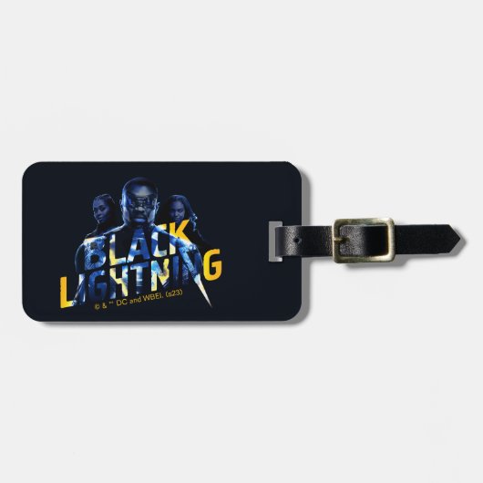 ブラック稲妻ヒーローズグラフィック ラゲッジタグ (正面横)