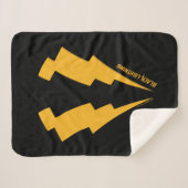 ブラック稲妻ボルトグラフィック シェルパブランケット (正面(横))