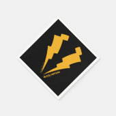 ブラック稲妻ボルトグラフィック スタンダードカクテルナプキン (角)