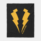 ブラック稲妻ボルトグラフィック フリースブランケット (正面)