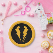 ブラック稲妻ボルトグラフィック ペーパープレート (パーティー)