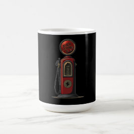 ブラック稲妻油会社レトロガスポンプ コーヒーマグカップ