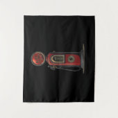 ブラック稲妻油会社レトロガスポンプ タペストリー (正面)