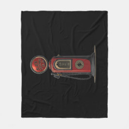 ブラック稲妻油会社レトロガスポンプ フリースブランケット