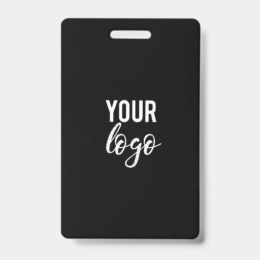 ブラック空白のDIYテンプレートロゴはこちら従業員 バッジ (表面)