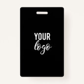 ブラック空白のDIYテンプレートロゴはこちら従業員 バッジ (正面)