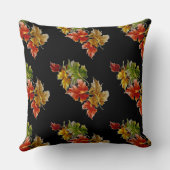 ブラック紅葉パターン装飾用クッション クッション (裏面)