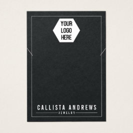 ブラック紙シンプルロゴネックレスディスプレイカード