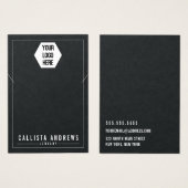 ブラック紙シンプルロゴネックレスディスプレイカード (正面&裏面)