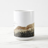 ブラック素晴らしおよび金ゴールドグリッタースクリプトビジネス コーヒーマグカップ (中央)