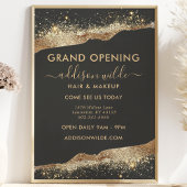 ブラック素晴らしおよび金ゴールドグリッタースクリプトビジネス チラシ