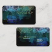 ブラック素晴らしの流体インク抽象芸術 名刺 (正面/裏面)