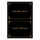 ブラック素晴らしギャツビーアールデコプレイスセッティングカード テーブルナンバー (正面)