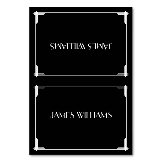 ブラック素晴らしギャツビーアールデコプレイスセッティングカード テーブルナンバー (正面)