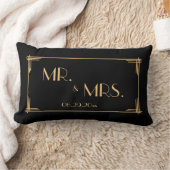 ブラック素晴らしギャツビーアールデコル結婚ンバーズ枕 ランバークッション (ブランケット)