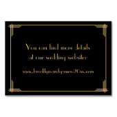 ブラック素晴らしギャツビーアールデコ結婚ズ宿泊 テーブルナンバー (裏面)