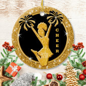 ブラック素晴らし金ゴールドカスタムチアリーダーオーナメント セラミックオーナメント