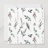 ブラック素朴ウィンターボタニカルリースホリデーパーティー 招待状 (裏面)