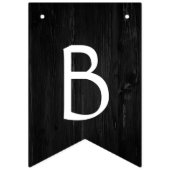 ブラック素朴ウッドブライダルシャワーデコールバナー バンティングフラッグ (第2の旗)