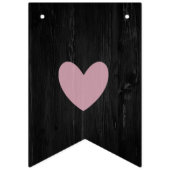 ブラック素朴ウッドブライダルシャワーデコールバナー バンティングフラッグ (第1の旗)