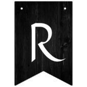 ブラック素朴ウッドブライダルシャワーデコールバナー バンティングフラッグ (第3の旗)