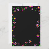 ブラック素朴カラフルバラボホ結婚フローラ 招待状 (裏面)