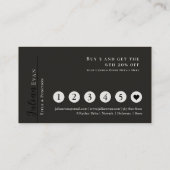 ブラック素朴クラフトミニマルロイヤリティカード 名刺 (裏面)