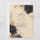 ブラック素朴ダリアハローウィンパーティ 招待状 (正面)