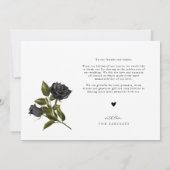 ブラック素朴バラハロウィン結婚ズホワイト サンキューカード (裏面)