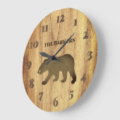 ブラック素朴ベアーロッジ ラージ壁時計 (傾斜)