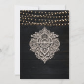 ブラック素朴木製結婚式招待状 招待状 (裏面)