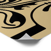 ブラック素朴金ゴールドシーティングプランのポスター ポスター (角)