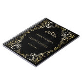 ブラック素朴金ゴールドプリンセスティアラキンセアニェラ ノートブック (左側)