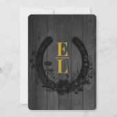 ブラック素朴金ゴールド数々のカラーシルエット結婚の 招待状 (裏面)