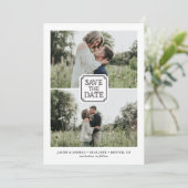 ブラック素朴2枚フォトセーブ・ザ・デート案内 招待状 (スタンド正面)