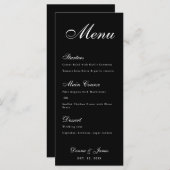 ブラック結婚のシンプル白書道 メニュー (正面/裏面)