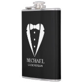 ブラック結婚のツキシードのスーツパーソナライズされたの行商人 フラスク (左)