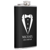 ブラック結婚のツキシードのスーツパーソナライズされたの行商人 フラスク (右)