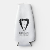 ブラック結婚のツキシードのスーツパーソナライズされたの行商人 ボトルクーラー (正面)