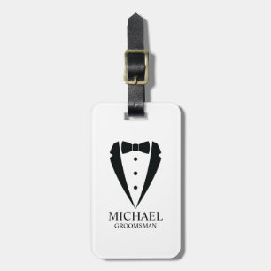 ブラック結婚のツキシードのスーツパーソナライズされたの行商人 ラゲッジタグ