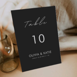 ブラック結婚のテーブルカードテンプレート 招待状