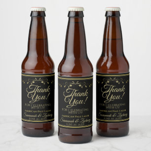 ブラック結婚のビールボトルラベルの金ゴールド ビールラベル