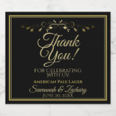 ブラック結婚のビールボトルラベルの金ゴールド ビールラベル (シングルラベル)