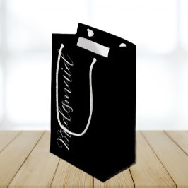 ブラック結婚のブライドメイド様式化スクリプト スモールペーパーバッグ